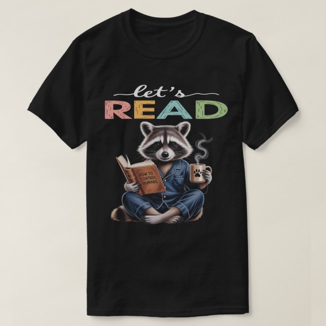 T-shirt Lire, Café Raccoon - Livre cadeau Lover (Design devant)