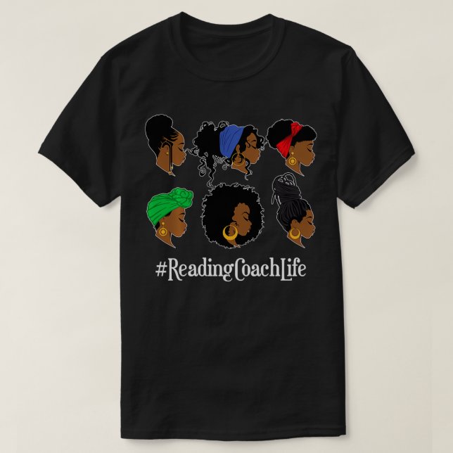 T-shirt Lire Coach Life Black African American Afro Wom (Design devant)