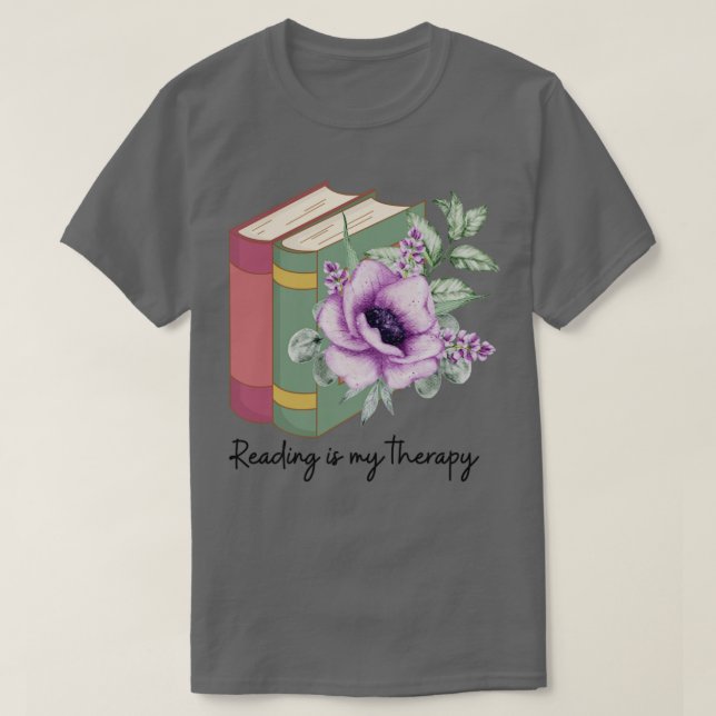 T-shirt Lire est ma thérapie 17 (Design devant)