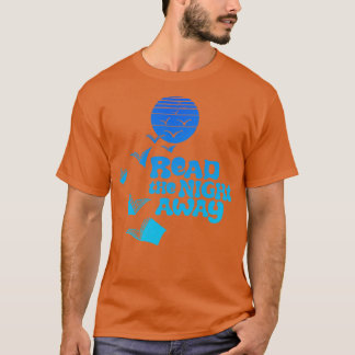 T-shirt Lire la nuit en bleu rétro
