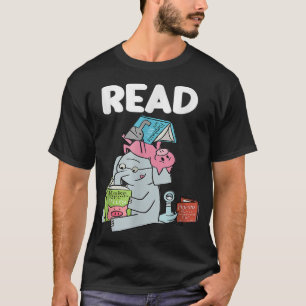 T-shirt Lire le livre club piggie éléphant pigeons, drôle 