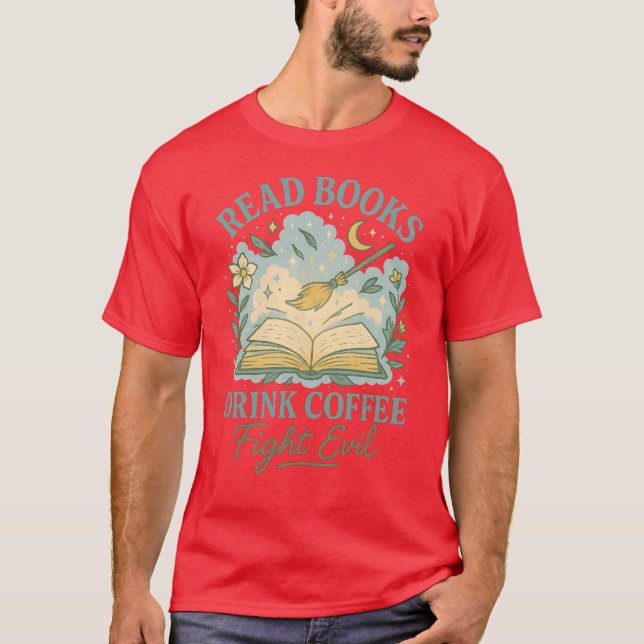 T-SHIRT LIRE LIVRES BOIRE CAFÉ (Devant)