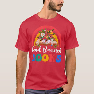 T-shirt Lire Livres Interdits Rainbow Floral Pour Amateur 