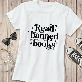 T-shirt Lire Livres Interdits Typographie Vintage Rétro T-