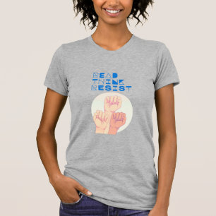 T-shirt Lire penser résister au teather gris