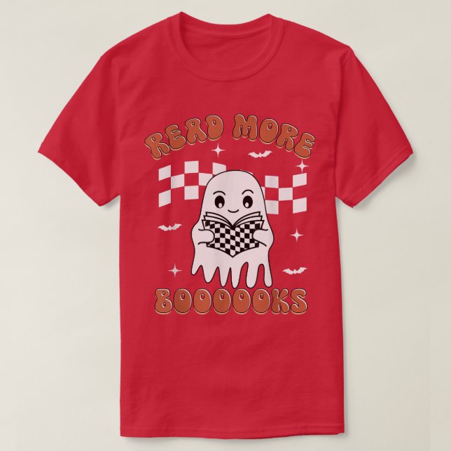 T-shirt Lire Plus Boooooooks Jote Ghost Lire Plus Booooooo (Design devant)