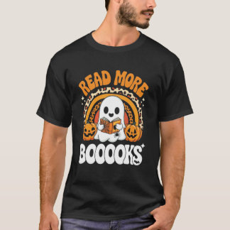 T-shirt Lire plus de livres Fantôme Citrouille Mignon Prof