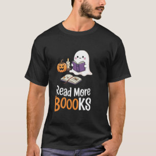 T-shirt Lire Plus de Livres Mignon Fantôme Bibliophile Hal