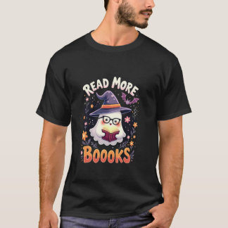 T-shirt Lire Plus Livres Cute Ghost Book Funny Teachers Ha
