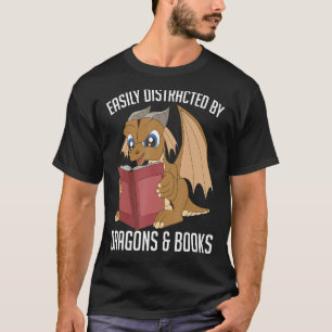 T-shirt Lire Un Animal Aisément Distrait Par Les Dragons A