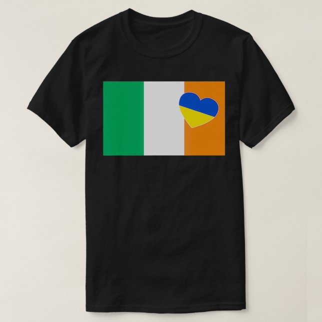 T-shirt L'Irlande Soutient Le Coeur Ukrainien Avec L'Ukrai (Design devant)