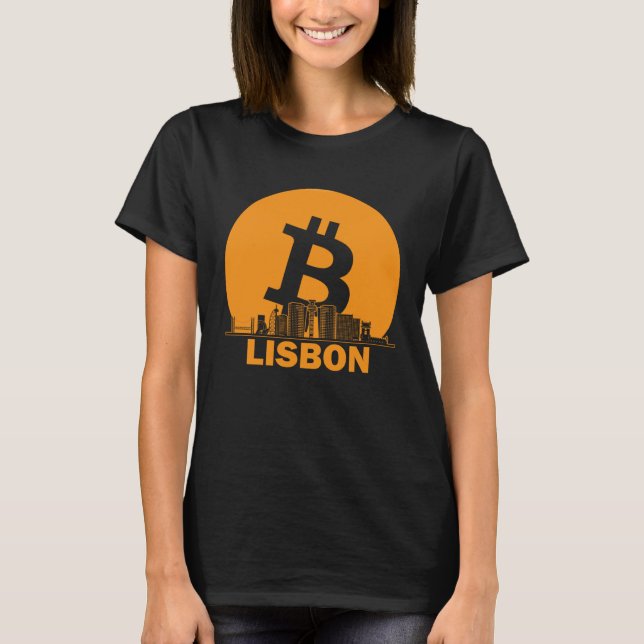 T-shirt Lisbon Bitcoin Maximalist  Bitcoin Lisbon Skyline (Devant)