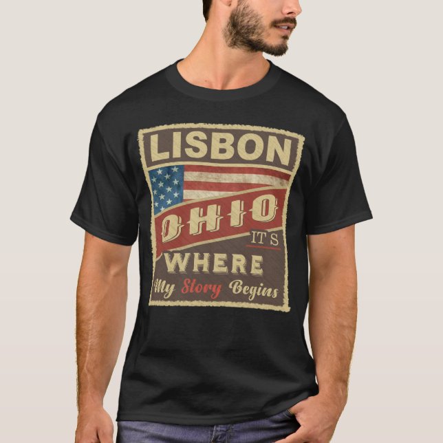 T-shirt LISBON, OH C'est là que commence mon histoire (Devant)
