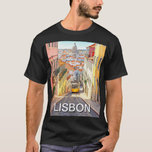 T-shirt Lisbonne Portugal Panthéon Alfama Aquarelle
