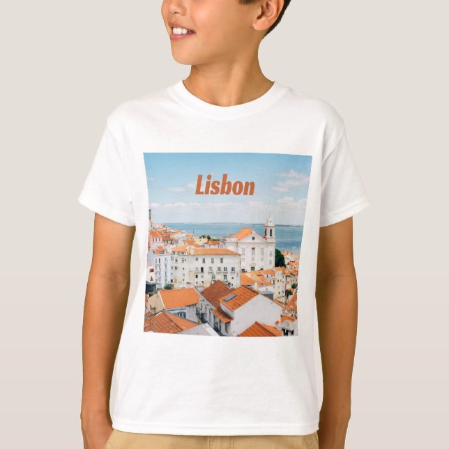 T-shirt Lisbonne Portugal Plages de l'Atlantique Toits rou (Devant)