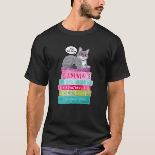 T-shirt Lisez Jane Austen Lunettes de chat Club de livre R