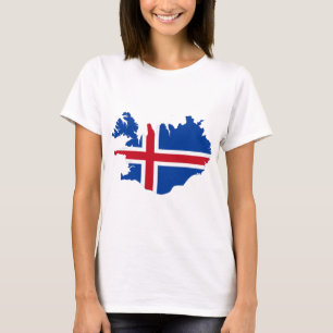 T-shirt L'Islande EST carte de drapeau de Ísland