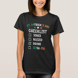 T-shirt Liste de contrôle de la Saint-Patrick ivre