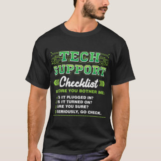 T-shirt Liste de contrôle du support technique IT Professi