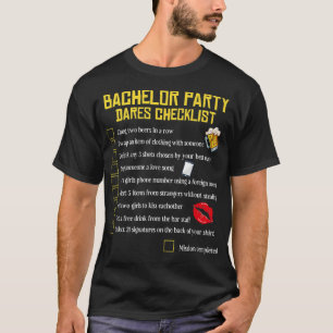 T-shirt Liste de vérification de l'enterrement de vie de j