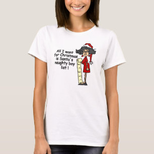 T-shirt Liste des garçons de père Noël Naughty