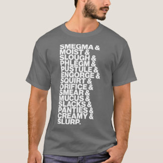 T-shirt Liste des mots bruts