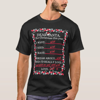 T-SHIRT LISTE DES VINS NOËL VACANCES POUR ELLE ET LUI