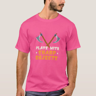 T-shirt Lit Avec Objets Sharp Ax Jetant Des Cibles Comp