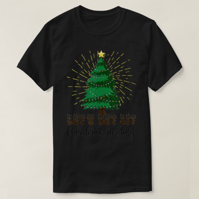 T-shirt Lit Fantastique Noël En Juillet (4) (Design devant)