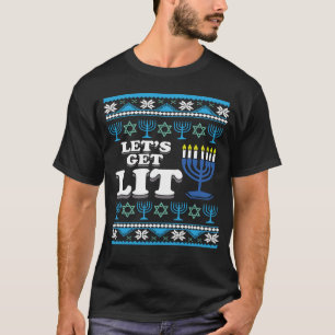 T-shirt Lit juif laid Hanoukka Noël
