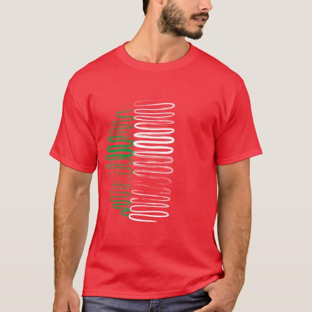 T-shirt L'Italie sur le tee - shirt rouge (Devant)