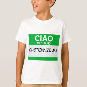 T-shirt L'Italien bonjour mon nom est… personnalisable