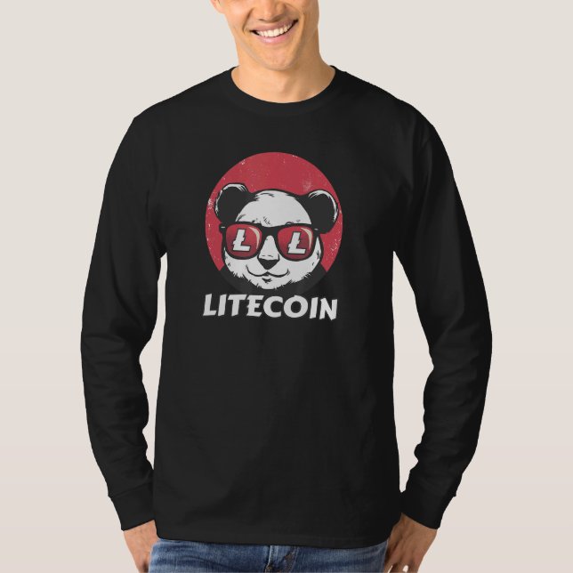T-shirt Litecoin Ltc Cute Crypto Panda Lunettes de soleil  (Devant)
