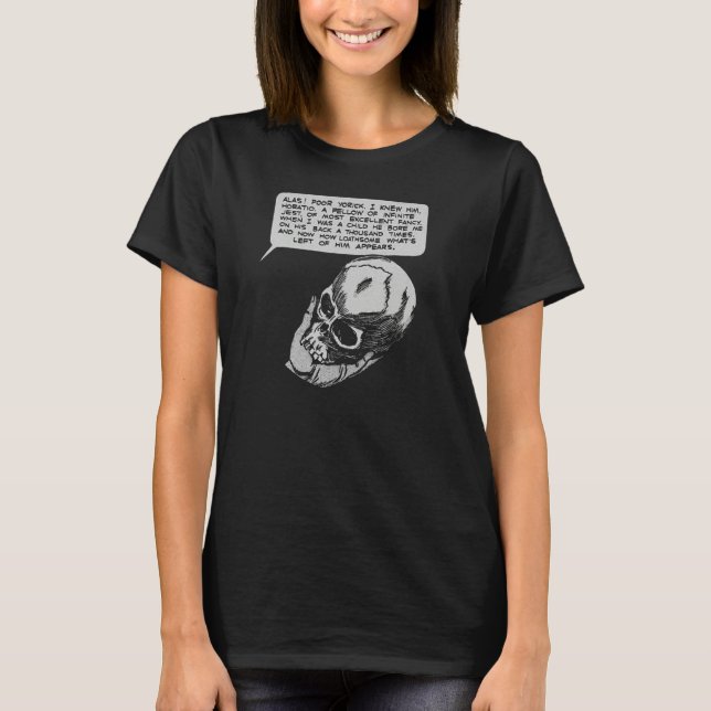 T-shirt Literature Shakespeare Poor Yorick Skull Shakespea (Devant)