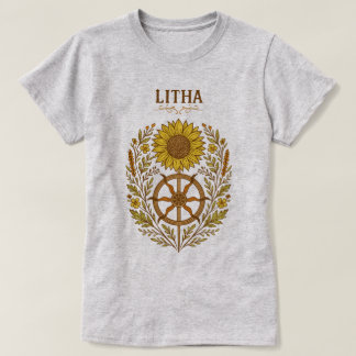 T-shirt Litha Tournesol Roue Solstice d'été Céleste