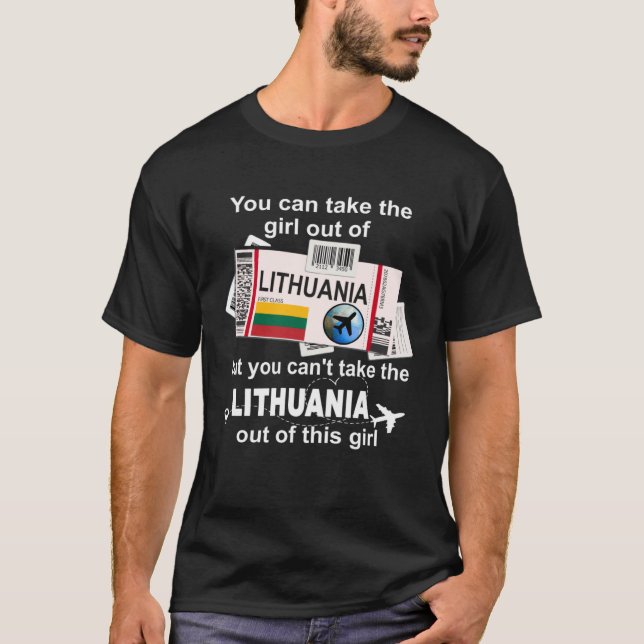 T-shirt Lithuania Boarding Pass  Lithuania Girl  Lithuania (Devant)