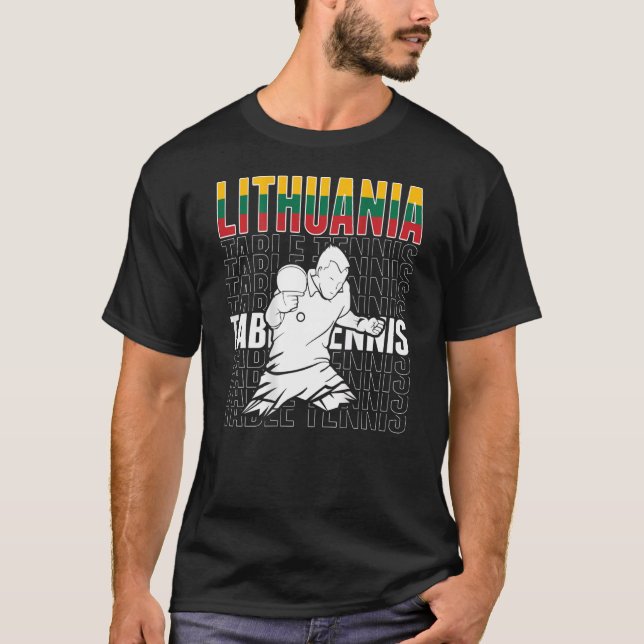 T-shirt Lithuania Table Tennis   Support Lithuanian Ping P (Devant)