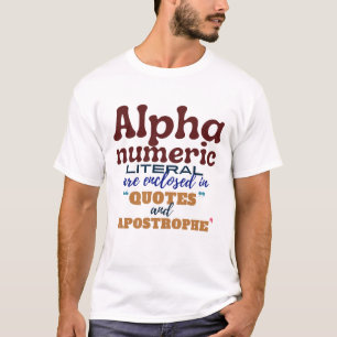 T-shirt Littéral Alphanumérique dans la programmation Cobo