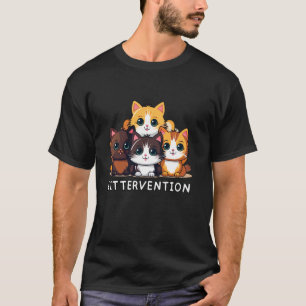 T-shirt Littervention Chat Drôle Amateur de Chats Chaton C