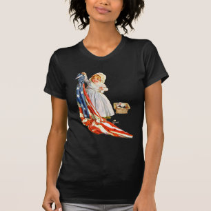 T-shirt Little Betsy Ross et le drapeau américain