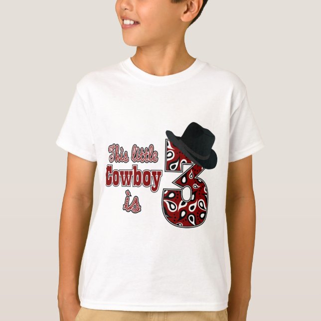 T-shirt Little Cowboy 3e anniversaire (Devant)