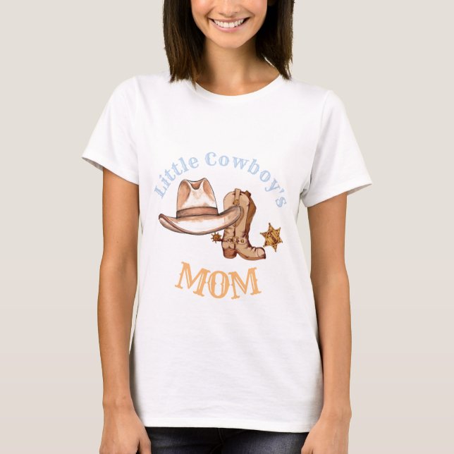 T-shirt Little Cowboy's Mam First Rodeo Birthday Party (Devant)