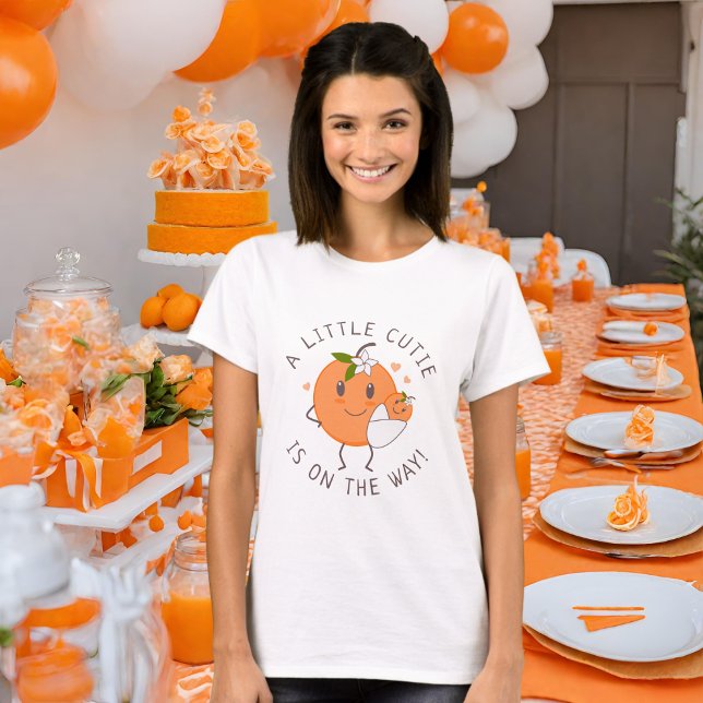 T-shirt Little Cutie En route | Baby shower orange migre (Créateur téléchargé)