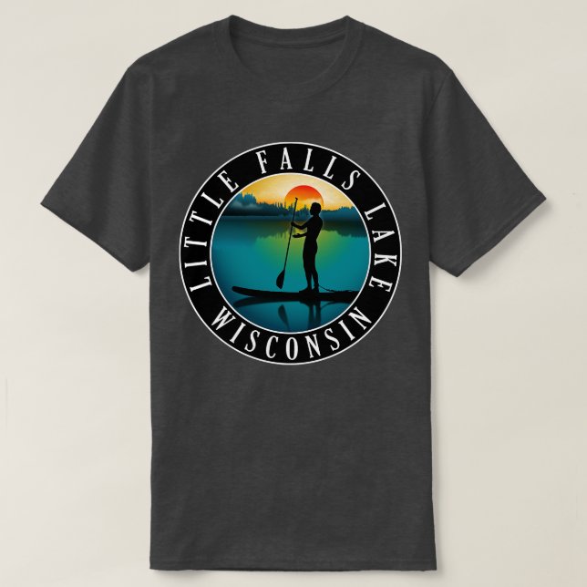 T-shirt Little Falls Lake Wisconsin Paddleboard (Design devant)