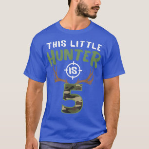 T-shirt Little Hunter Est 5 Anniversaires Boys 5E Annivers