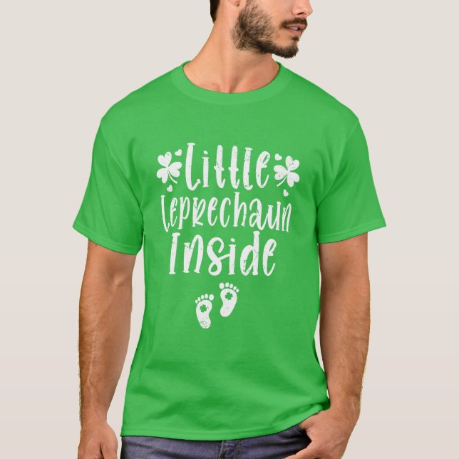 T-shirt Little Leprechaun Dans Saint Patricks Day Pregna (Devant)