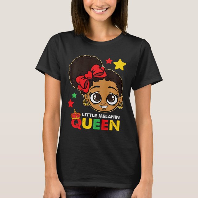 T-shirt Little Melanin Queen Black Histoire Mois Blm Afric (Devant)
