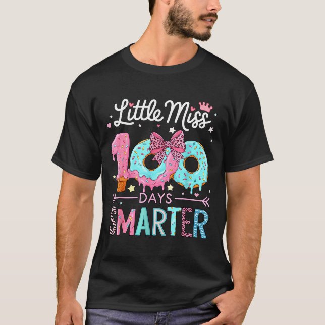 T-shirt Little Miss 100 Days Smarter Kids Girls 100th Day  (Devant)