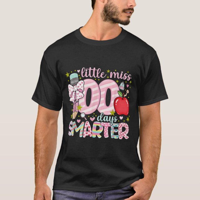 T-shirt Little Miss 100 Days Smarter Kids Girls 100th Day  (Devant)