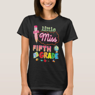 T-shirt Little Miss 5e Année Mette Retour À L'École Cinqui
